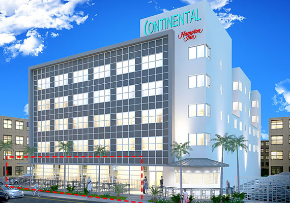 Rendering of the redeveloped building at 4000 Collins Avenue