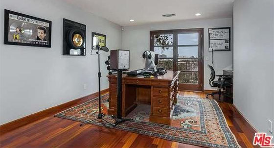 A recording area at the house at 6640 Whitley Terrace (credit: the MLS via Open Listings)