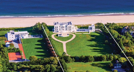 Hedge fund manager Scott Bommer sold 93, 97 and 101 Lily Pond Lane, an oceanfront estate with an 8,000-square-foot mansion.