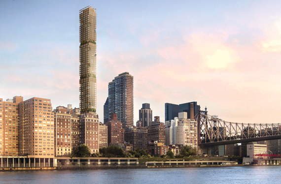 A rendering of Bauhouse Group’s tall and skinny condo tower planned for East 58th Street