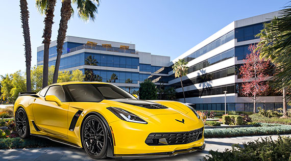The Colorado Center at 2401-2501 Colorado Boulevard and 2400-2500 Broadway and a 2016 Corvette Z06 (credit: Business Wire, Chevrolet)