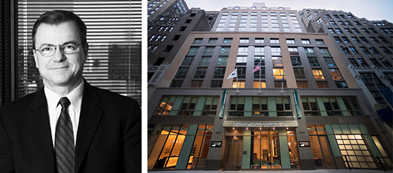 Rockwood's Peter Falco and the Hilton Homewood Suites at 312 West 37th Street in Times Square