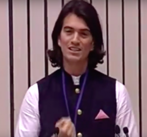 Adam Neumann at the launch of Startup India in January (Credit: YouTube)