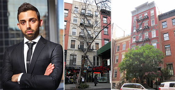 From left: Raphael Toledano (credit: Michael McWeeney), 27 St. Mark's Place and 66 East 7th Street in the East Village