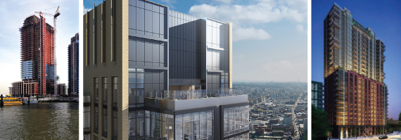 2 North 6th (credit: Douglaston Development), the Ashland at 250 Ashland Place in Brooklyn, Rendering of 44-41 Purves Street in Long Island City