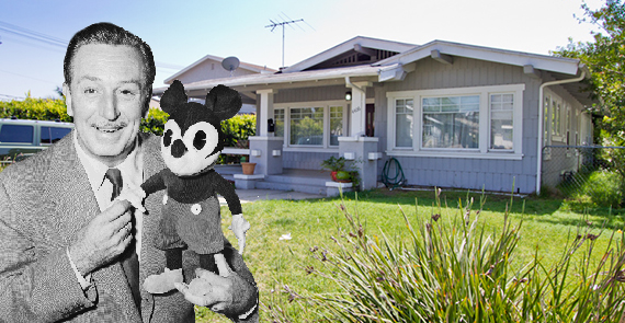 Walt Disney and the home at 4406 Kingswell Avenue (credit: Google Plus, Tales of the Flowers)