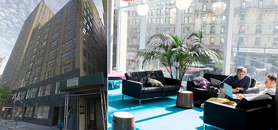 From left: 33 West 60th Street and a Yard co-working space near Herald Square