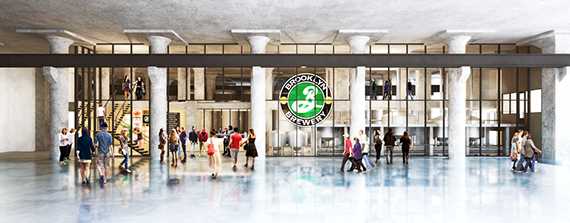 Rendering of the Brooklyn Brewery at 77 Flushing Avenue in the Brooklyn Navy Yard (credit: Davis Brody Bond)
