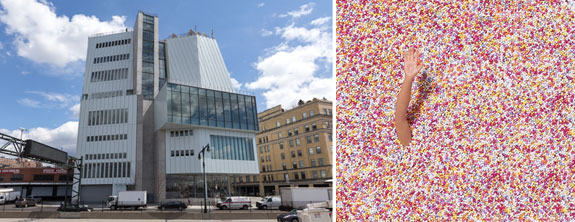 The Whitney Museum and the sprinkle pool at the Museum of Ice Cream