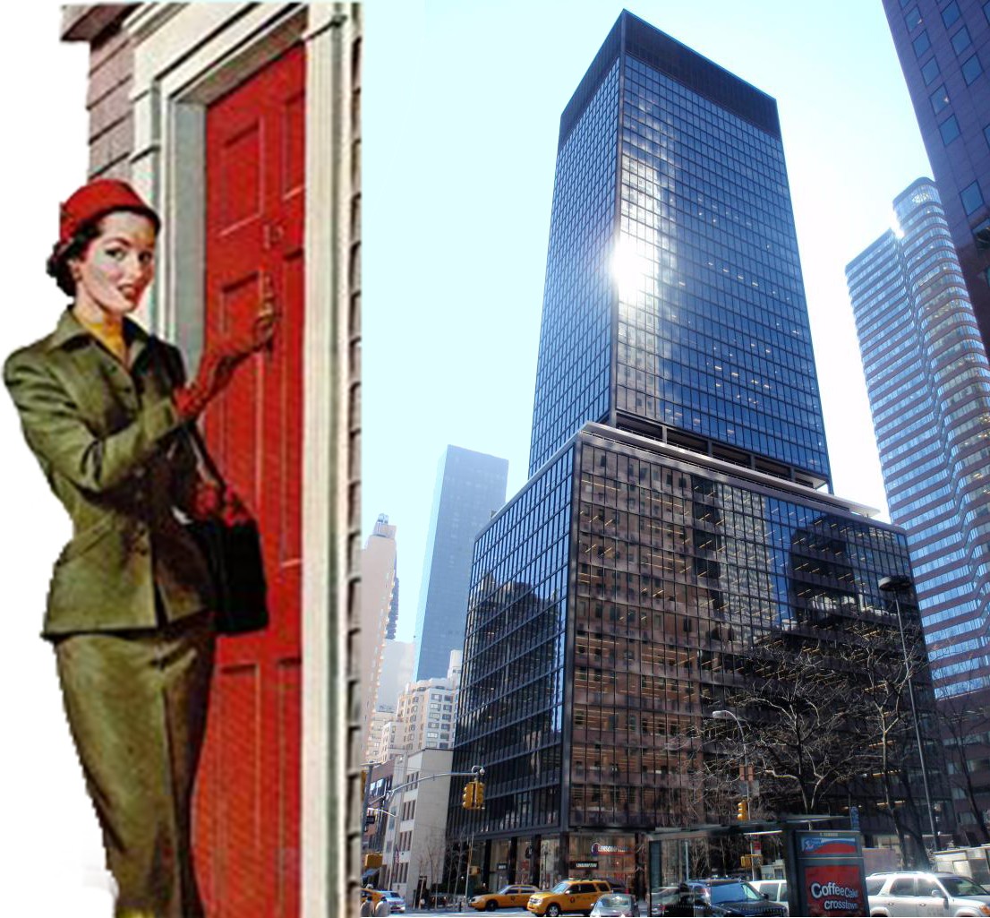 The Avon lady in an advertisement and 777 Third Avenue