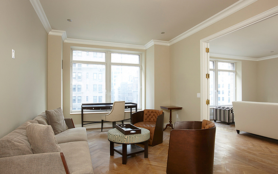The living room of Ari Ben Manashe's Park Avenue apartment