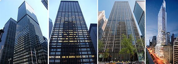 From left: 277 Park Avenue, 270 Park Avenue, 299 Park Avenue and 425 Park Avenue