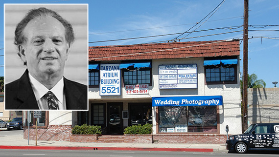 The existing office building at 5521 Reseda Boulevard and Steve Wasserman