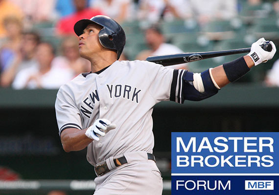 A 2007 photo of New York Yankees player Alex Rodriguez mid-swing (Credit: Keith Allison)