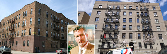From left: 180 East 93rd Street in Brooklyn and 60-68 West 162nd Street in the Bronx (inset: Donald Capoccia)