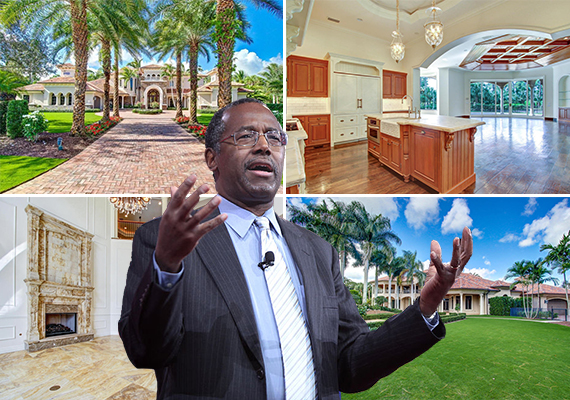 Ben Carson (Credit: Gage Skidmore) and his new home in Palm Beach Gardens