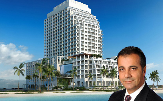 Rendering of the Conrad Fort Lauderdale Beach (Inset: Andreas Ioannou)