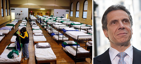 A homeless shelter in New York and Gov. Andrew Cuomo