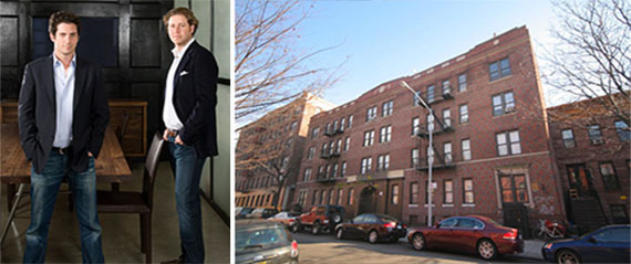 From left: Terrence Lowenberg, Todd Cohen and 36 Linden Street in Bushwick