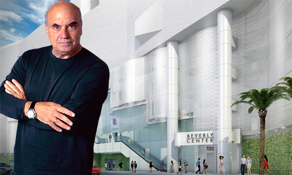 Massimiliano Fuksas and a rendering of the renovated Beverly Center, slated for completion in 2018 (Credit: Alchetron, Massimiliano Fuksas)