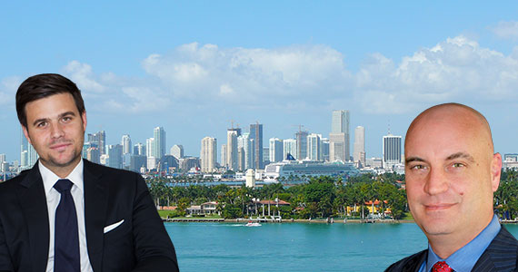 A 2008 photo of downtown Miami as seen from South Beach (Credit: Marc Averette) (Inset: Daniel de la Vega and Anthony Graziano)
