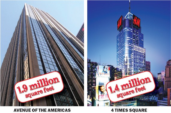 Midtown buildings with the most space to fill