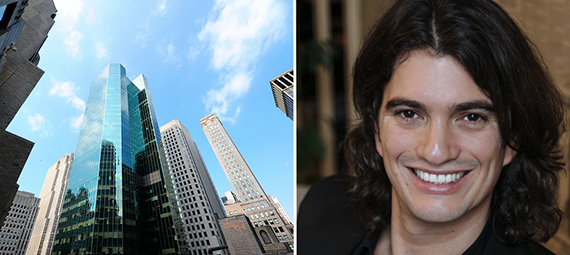 From left: Tower 49 and WeWork's Adam Neumann