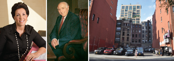 From left: Jane Goldman, a portrait of her father, Sol Goldman and 86 Warren Street in Tribeca