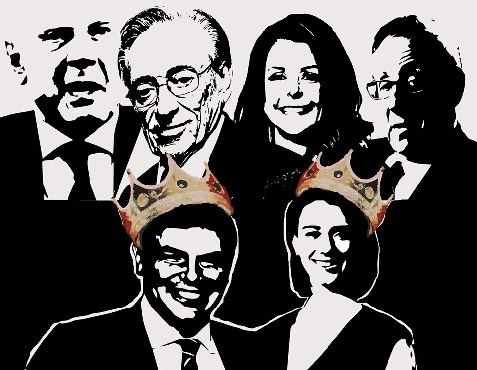 <em>From the back, from left to right: Steve Roth, Larry Silverstein, MaryAnne Gilmartin and Stephen Ross; the front, from left to right: Tucker Reed and Jessica Lappin</em>