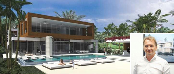Rendering of 135 Palm Avenue (Inset: Pascal Nicolai, founder of Sabal Development)