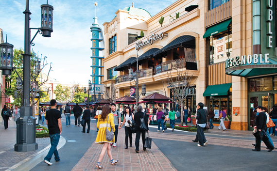 1st Street in The Grove, an outdoor shopping mall owned by Caruso Affiliated.