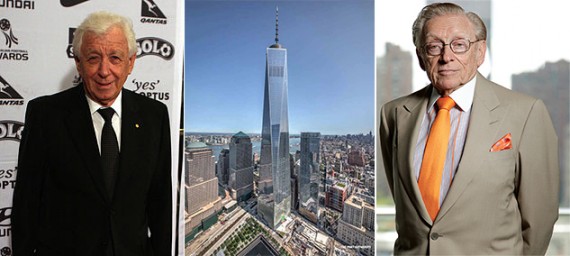 Frank Lowy, the World Trade Center (credit: Port Authority) and Larry Silverstein