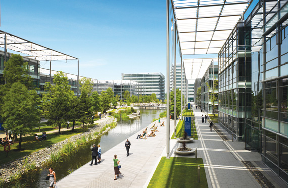 The London office complex Chiswick Park, which was sold at a discount by a closed fund during the last downturn.