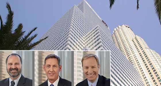 Citigroup Center (via Hines) and, from left: Thomas Ricci, Randall Scott and John Sischo of Coretrust