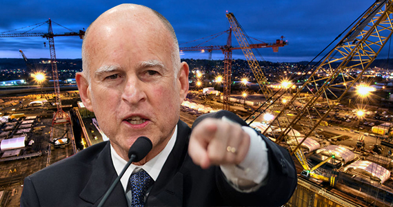 Gov. Jerry Brown and a construction site near LAX