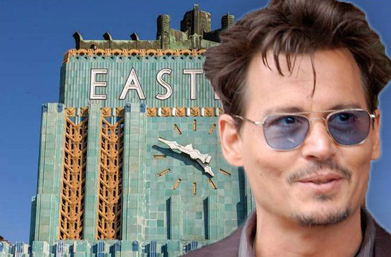 Johnny Depp and the Eastern Columbia Building at 849 South Broadway
