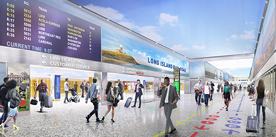 Rendering of renovated LIRR concourse