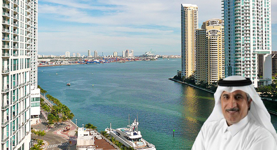 2010 shot of the Miami River (Credit: Marc Averette) (Inset: Sheikh Abdullah bin Mohammed bin Saud Al Thani)