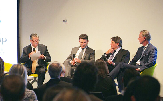 From left: Marc Holliday, Denis Hickey, Robert Entin and Jamie von Klemperer (credit: Columbia Entrepreneurship)