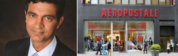 Sandeep Mathrani and an Aéropostale store
