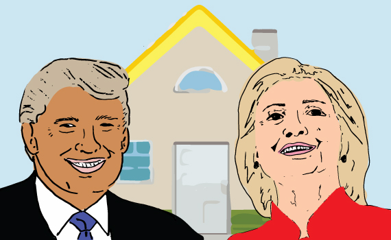 Donald Trump and Hillary Clinton (Illustration by Lexi Pilgrim for The Real Deal)