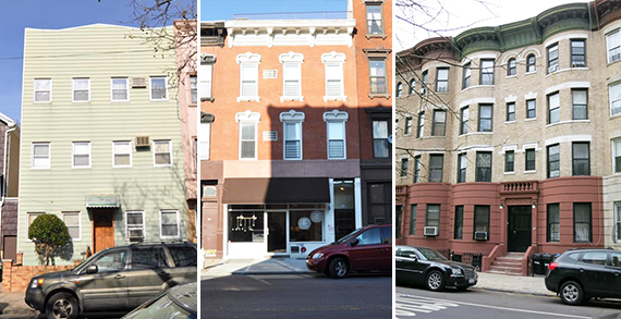 From left: 135 Devoe Street, 147 Grand Street and 244 New York Avenue in Brooklyn