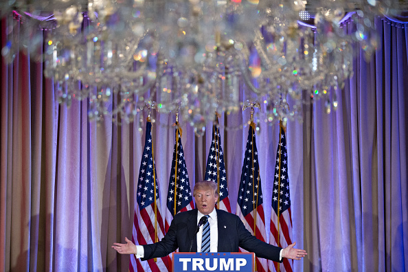 Donald Trump during a news conference at the Mar-A-Lago Club in March. (Credit: Andrew Harrer/Bloomberg via Getty Images)