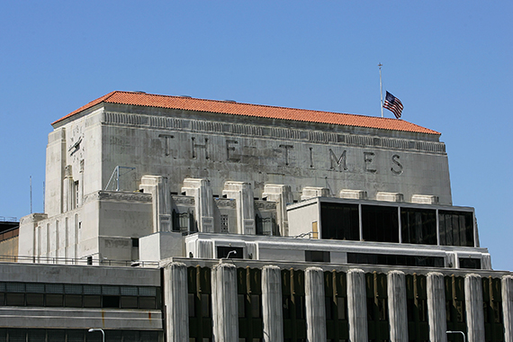 The L.A. Times building at 202 West 1st Street  (Credit: Getty)