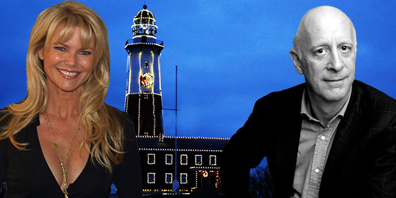 Christie Brinkley, Paul Goldberger and the Montauk Point Lighthouse