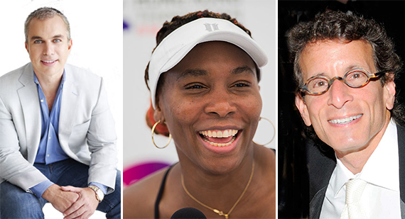 From left: Mark Zilbert, Venus Williams (Credit: Power Sport Images/Getty Images) and Lyle Stern