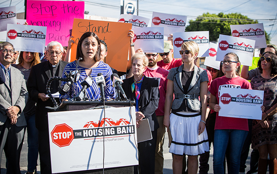 An October news conference against Measure S(Credit: Jon Endow)