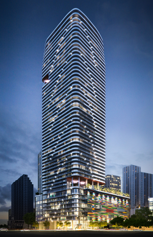 The height of the SLS Lux tower was increased by purchasing the air rights of two historic properties in Miami’s MiMo District.