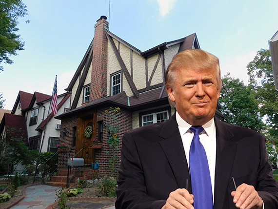 Donald Trump (credit: Gage Skidmore via Flickr) and 85-15 Wareham Place (credit: Paramount Realty USA)