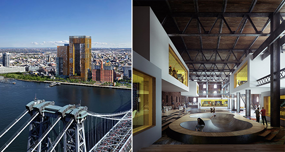 Renderings of the Domino Sugar factory campus (credit: Two Trees)